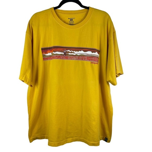 Patagonia Other - Vintage Patagonia Beneficial T-Shirt XL Yellow Surf Ocean Graphic 90s Spellout